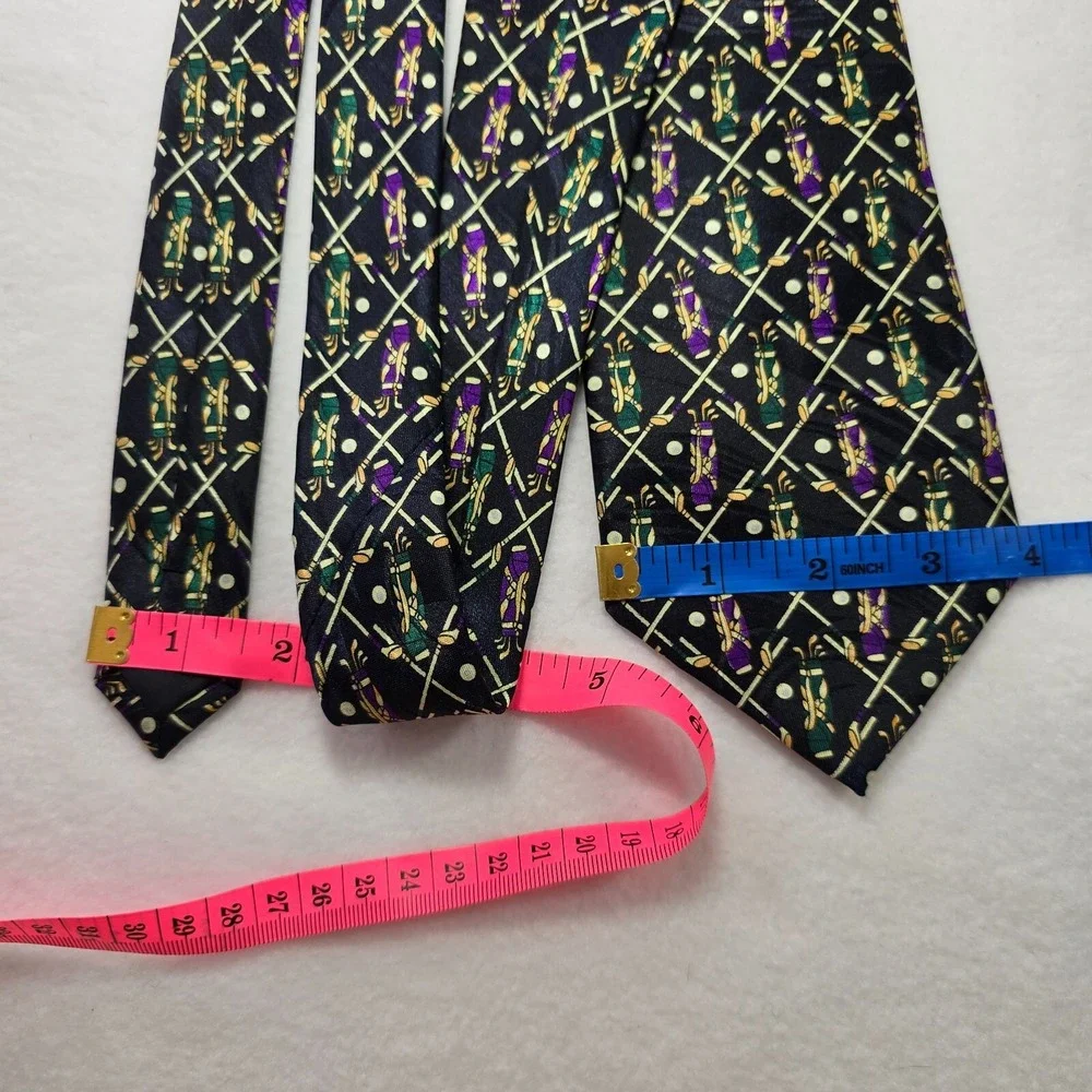 Beverly Hills Polo‎ Club Golf Bag Mens Neck Tie Purple Green Sport Ball Dress